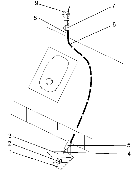 Foot-stepping type toilet flushing device