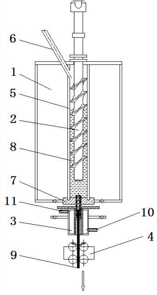 Metal casting blank continuous manufacturing device and method capable of providing pressure casting function