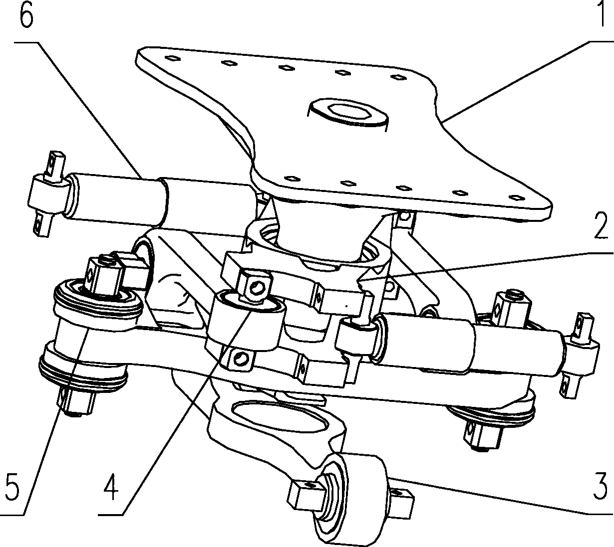 Central cross beam type traction device