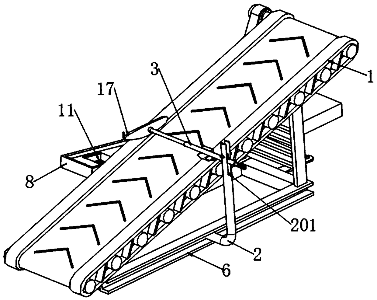 Tilted conveying belt loading and unloading mechanism with inspection function structure