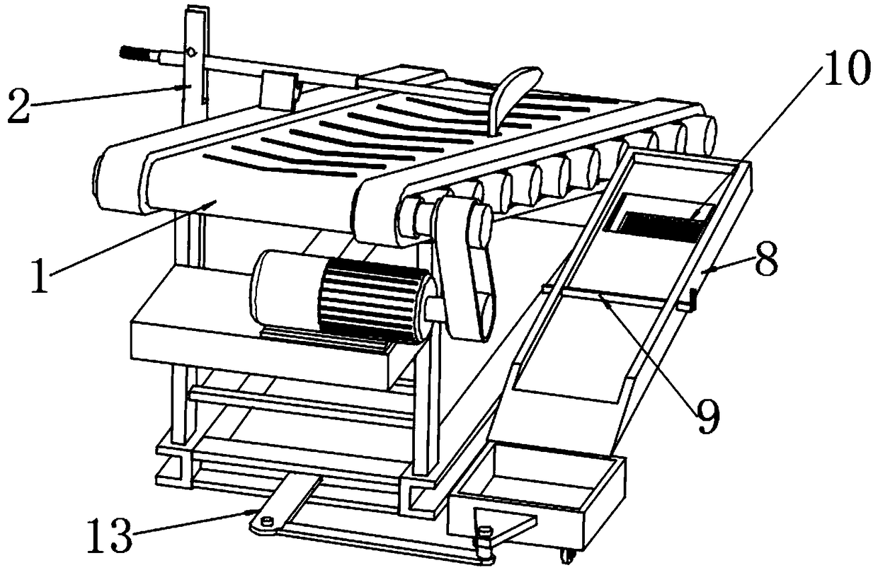 Tilted conveying belt loading and unloading mechanism with inspection function structure