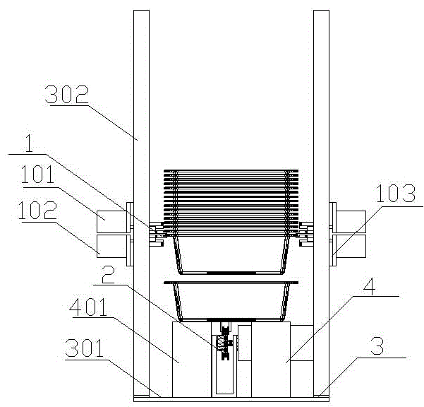 Double-insert piece type high-speed basket distributing machine