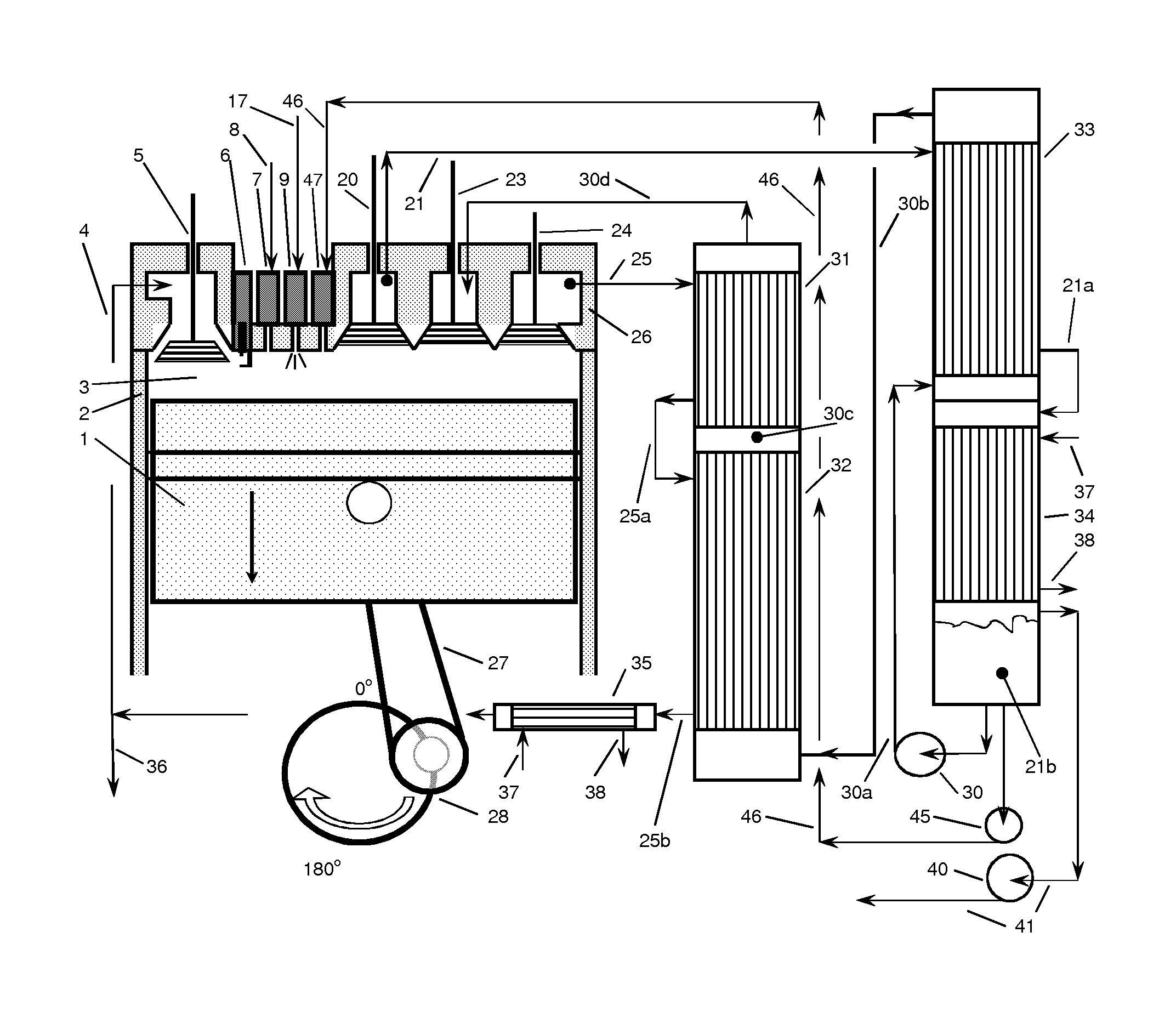 High Thermal Efficiency Six Stroke Internal Combustion Engine with Heat Recovery and Water Injection