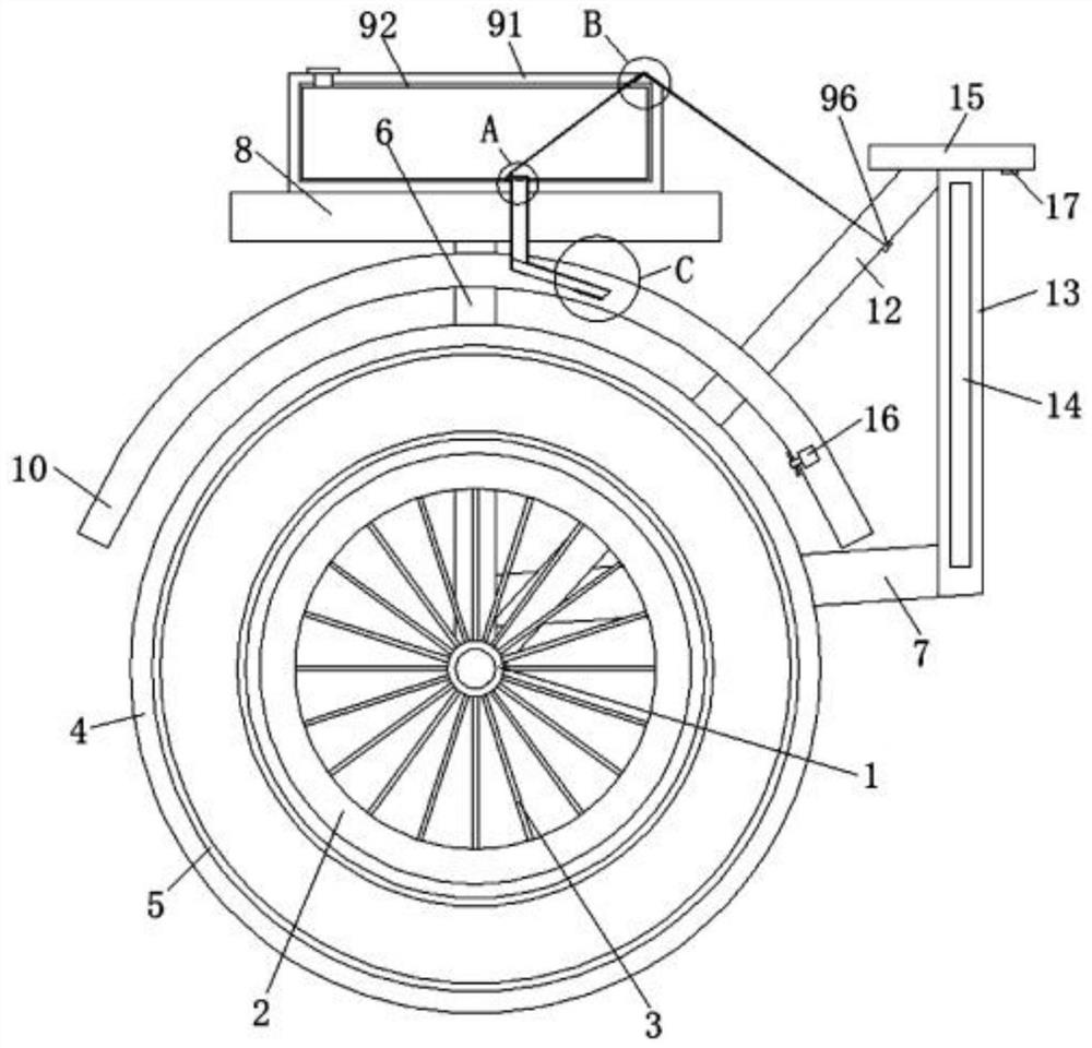 Power-assisted bicycle capable of cooling hollow rear tire and preventing explosion and using method