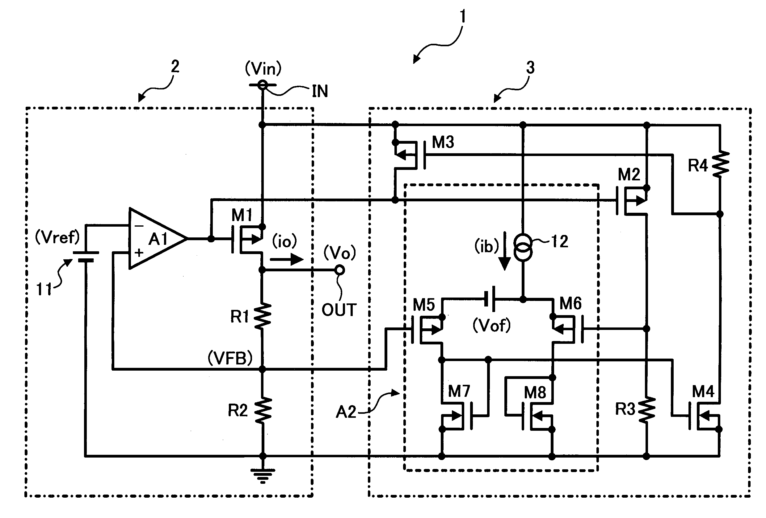 Constant-voltage power circuit with fold back current limiting capability