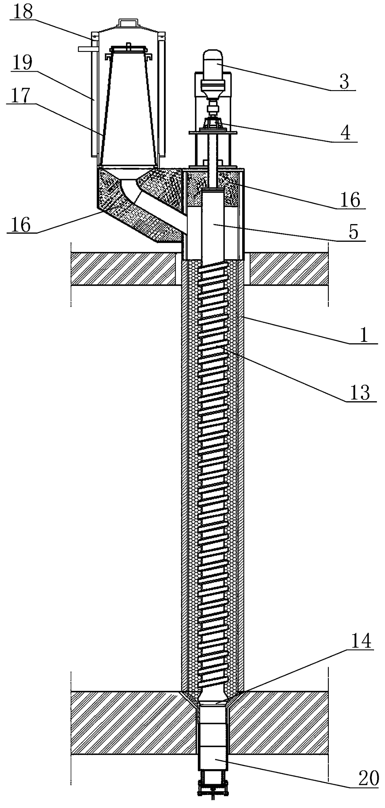 Reduction tank assembly with rotary stirring inner core structure for vertical reduction furnace