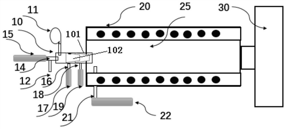 Device and method for preparing single-walled carbon nanotubes through extensible floating catalytic cracking