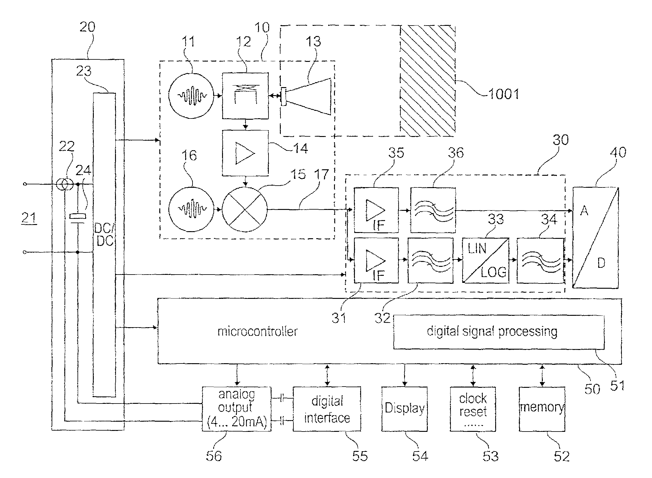 Paired ZF sampling for pulse running time filling level sensor