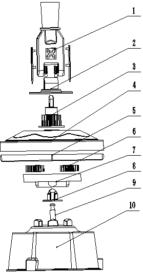 Rotary mop head with differential mechanism