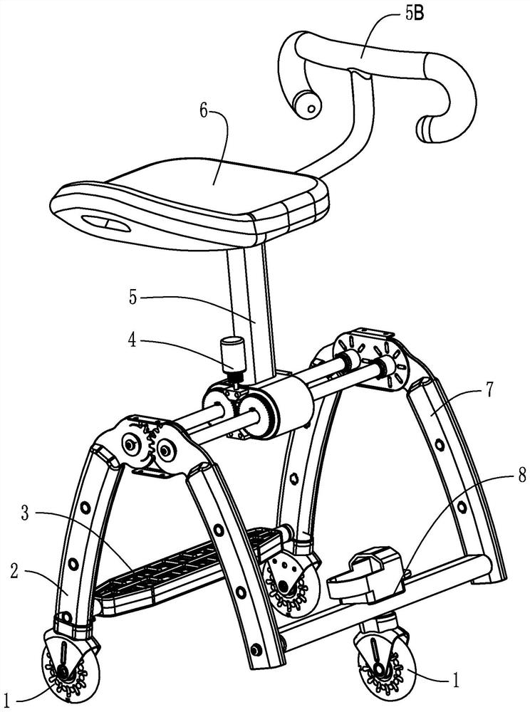 A steering system, a booster mechanism and a sports equipment