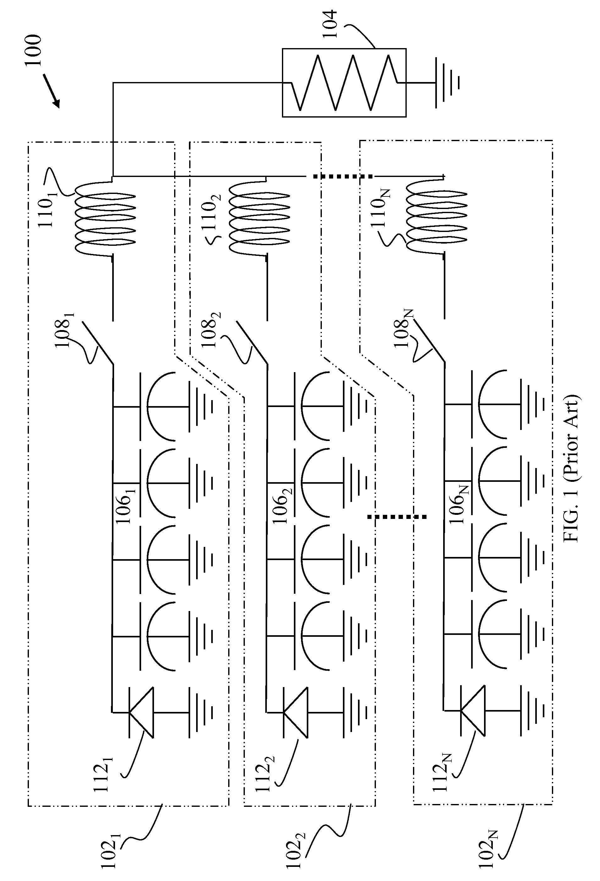 Capacitor pulse forming network with multiple pulse inductors