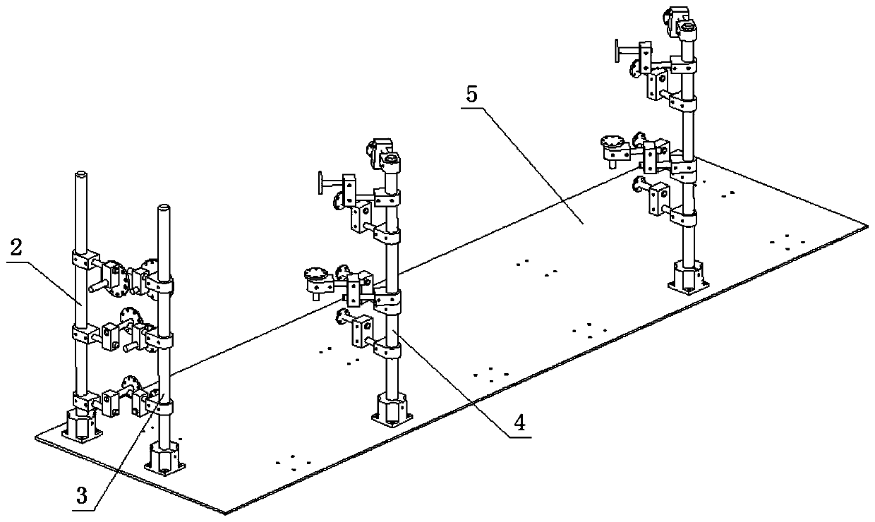 Installation device and installation method for marine diesel engine f-frame piping system