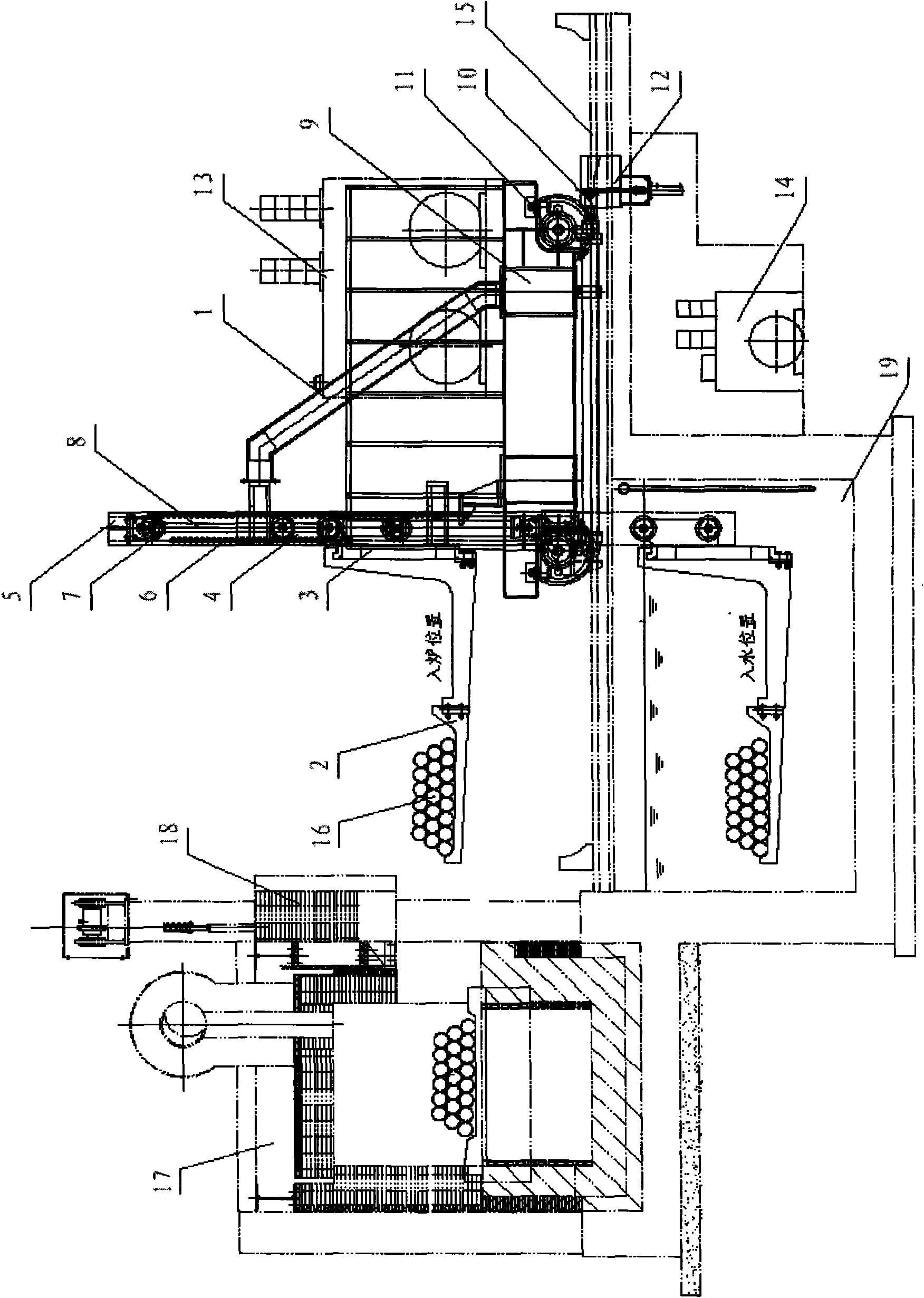 High-temperature solid smelting furnace heat-treatment quenching machine