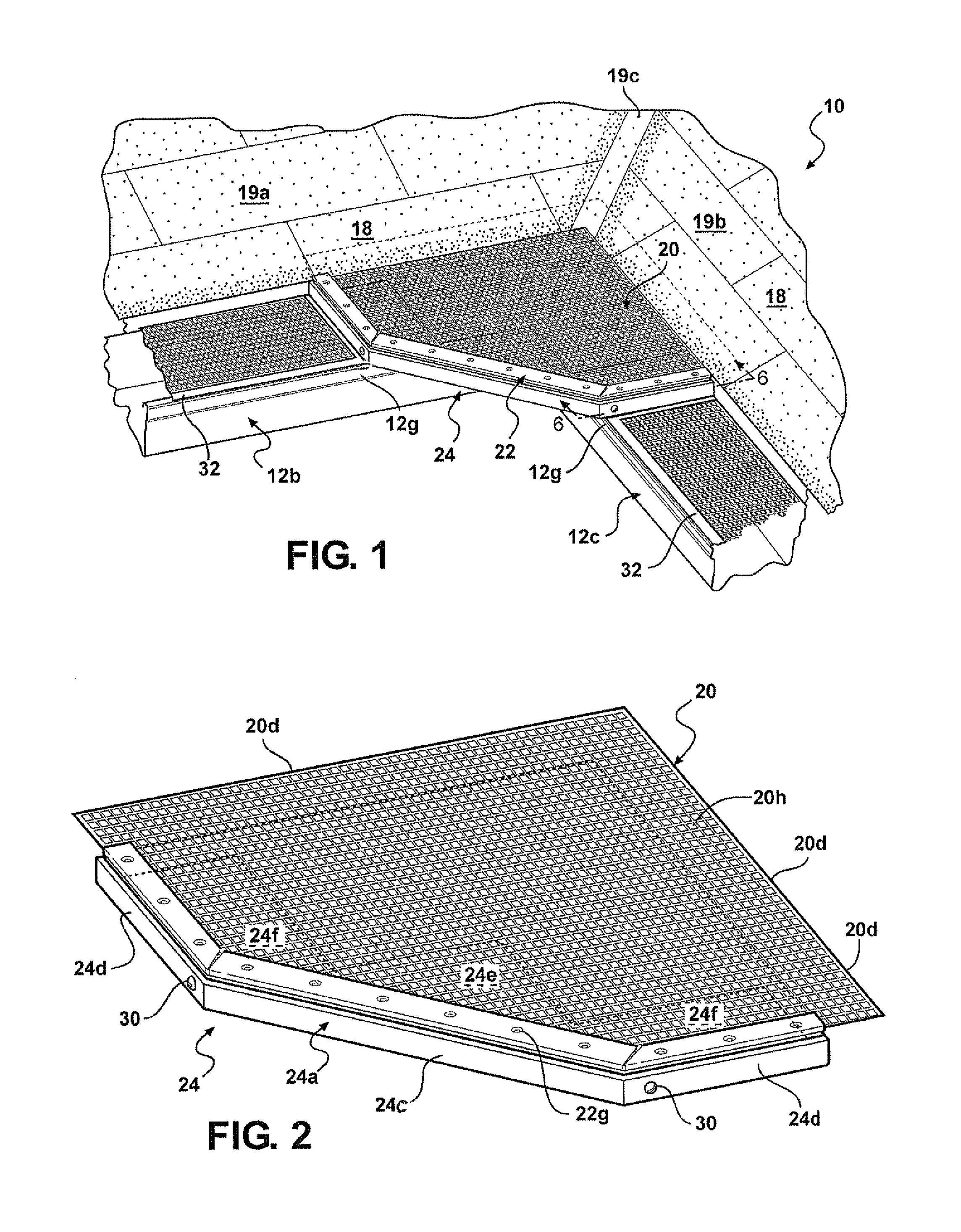 Corner gutter screen assembly