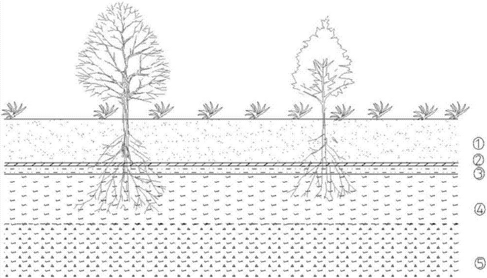 Five-layer coverage forced reduction in-situ mineralization restorative method