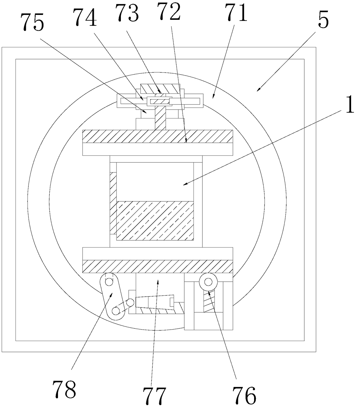 Vibratory paint stirring device for clamping-turning and hanging-rotation of printing ink paint bucket