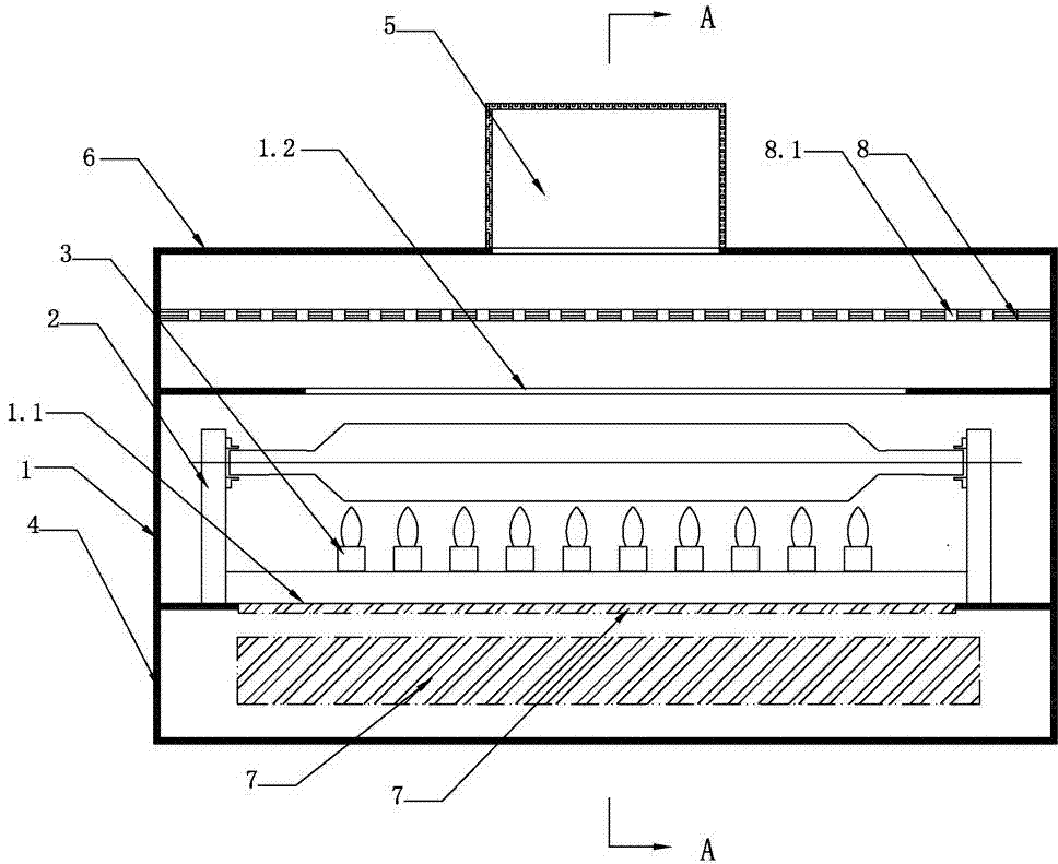 Multi-burner OVD (outside vapour deposition) preparation device of soot optical fiber preforms