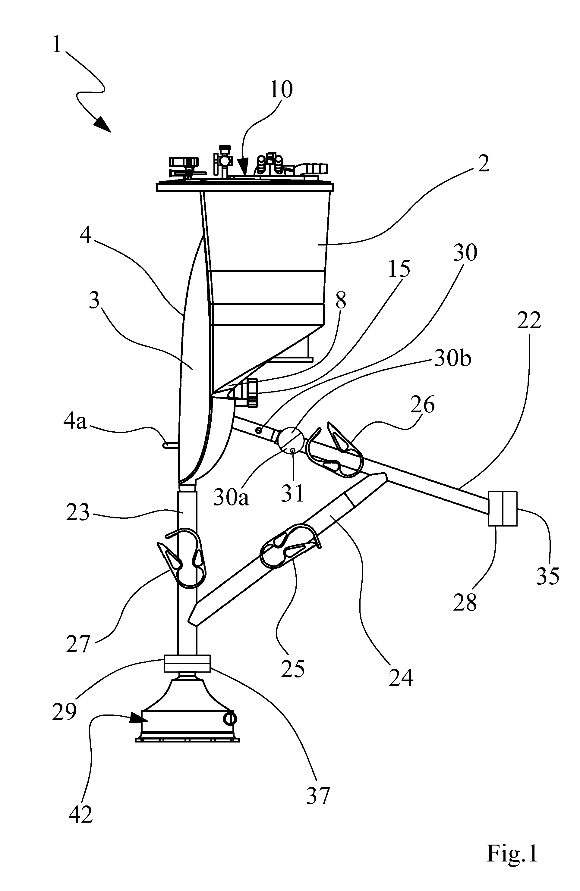 Device for medical use for collecting and transit of blood, blood derivatives and/or filler fluids, and an extracorporeal circuit comprising the device