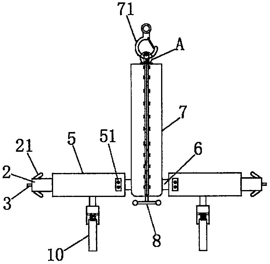 Anti-collision guardrail lifting appliance for bridge construction