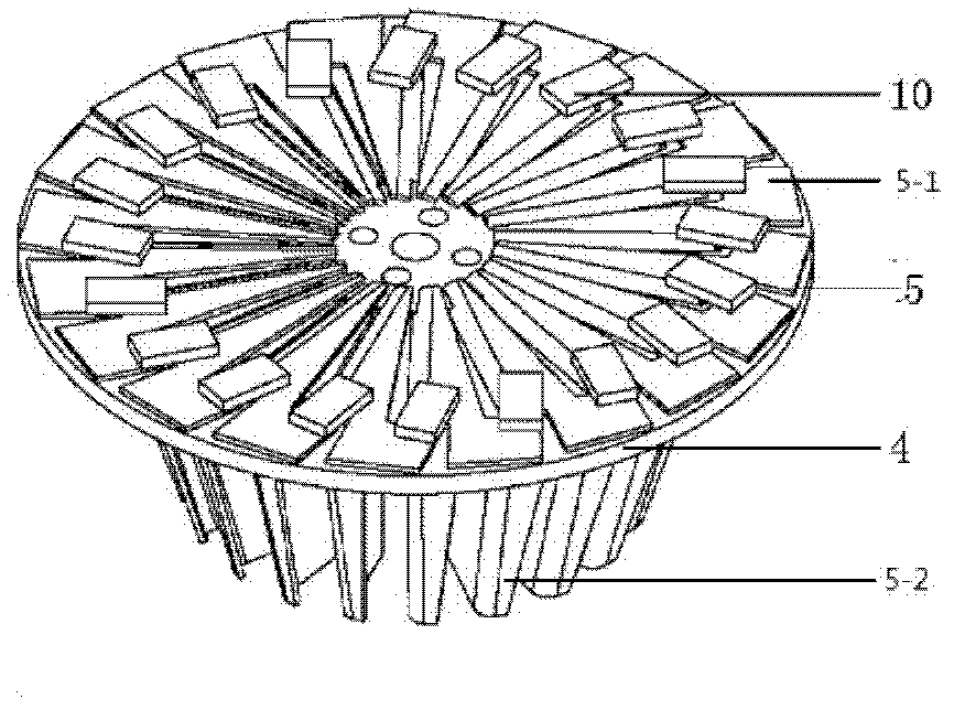 Distributed radiating LED (light emitting diode) lamp bulb