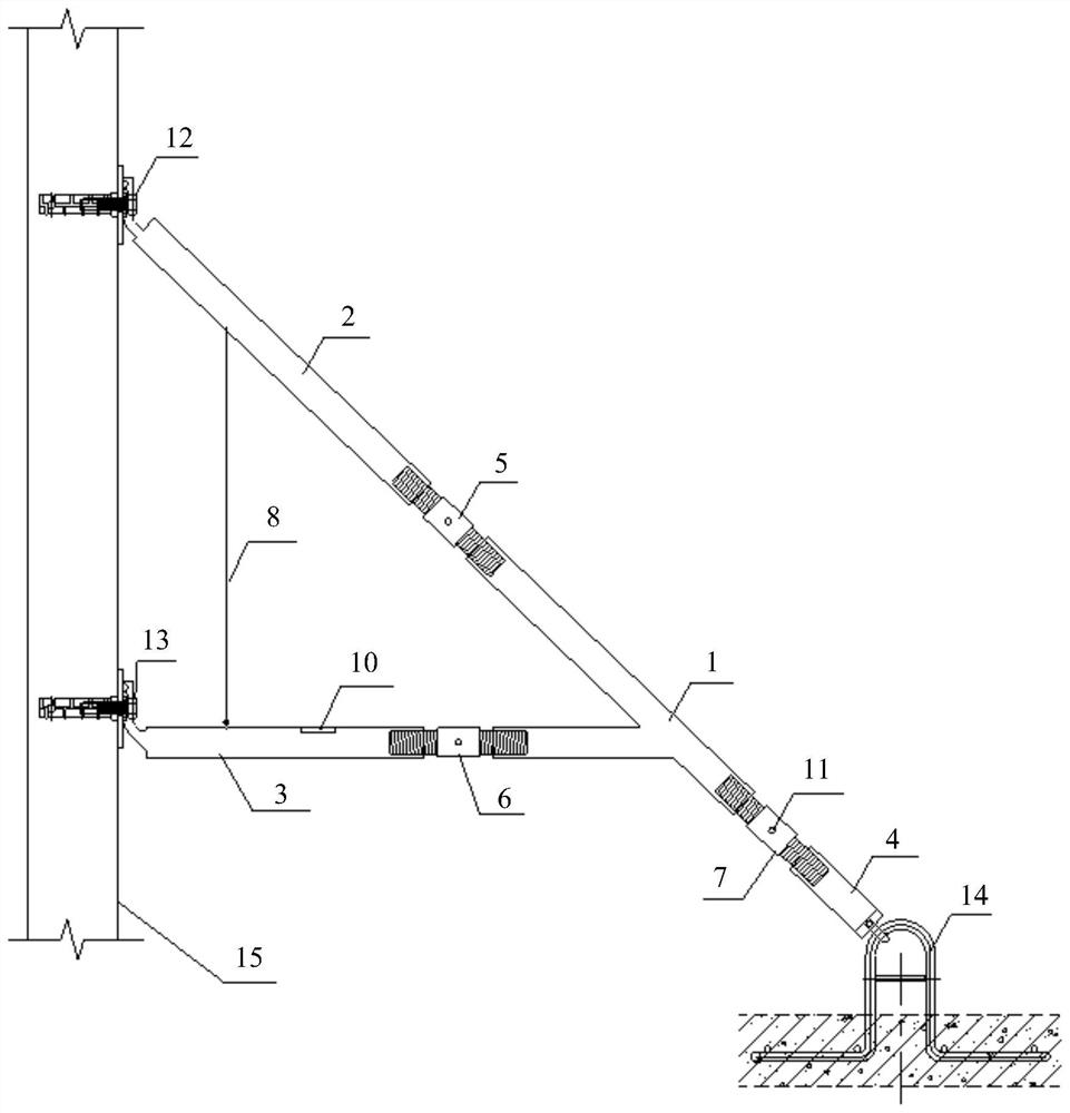 Prefabricated shear wall perpendicularity adjusting device