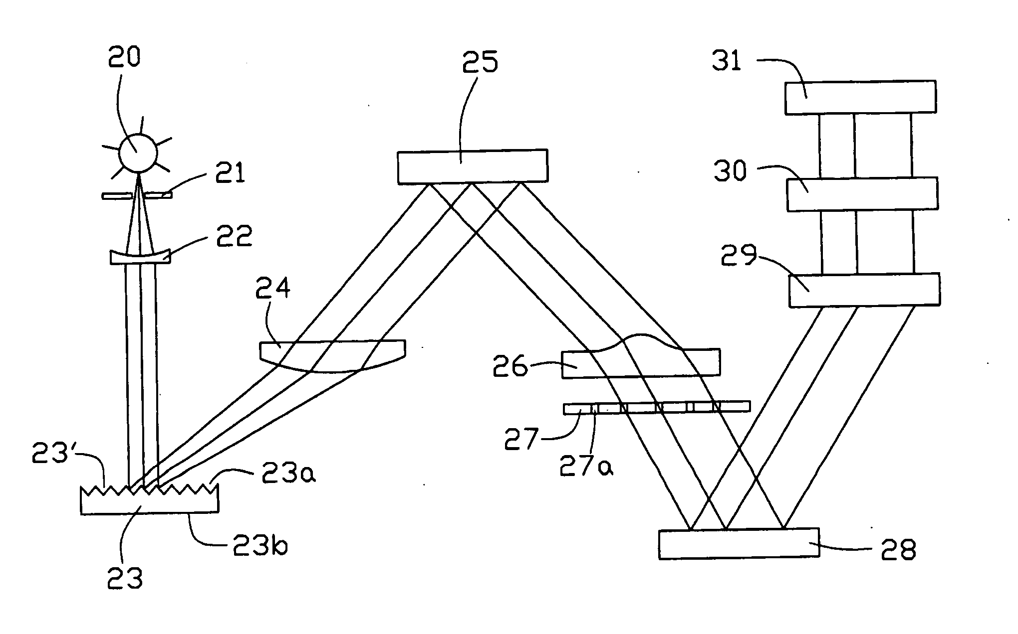 Optical processor using detecting assembly and method using same