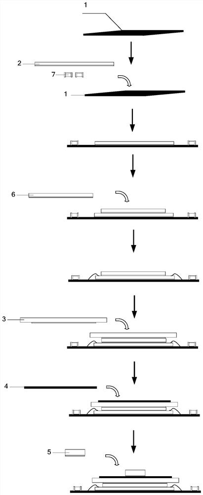 SiP module based on silicon switching four-layer three-dimensional stacking and manufacturing method