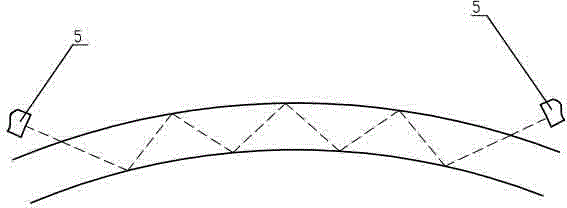 Transverse wave detection method for defects of spiral weld steel pipe body and flaw detection apparatus used in same