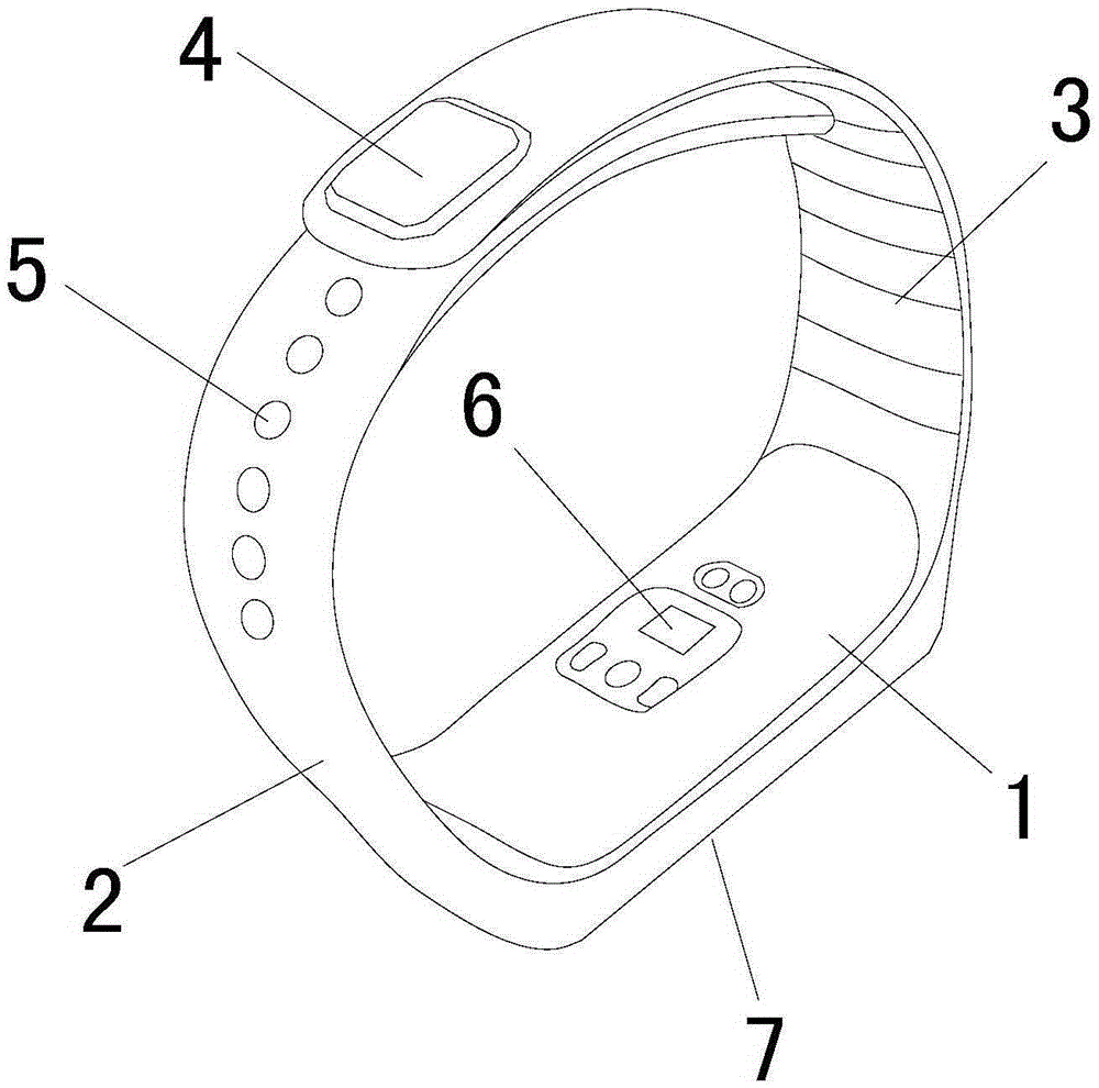 Smart bracelet and processing method of wristlet of smart bracelet