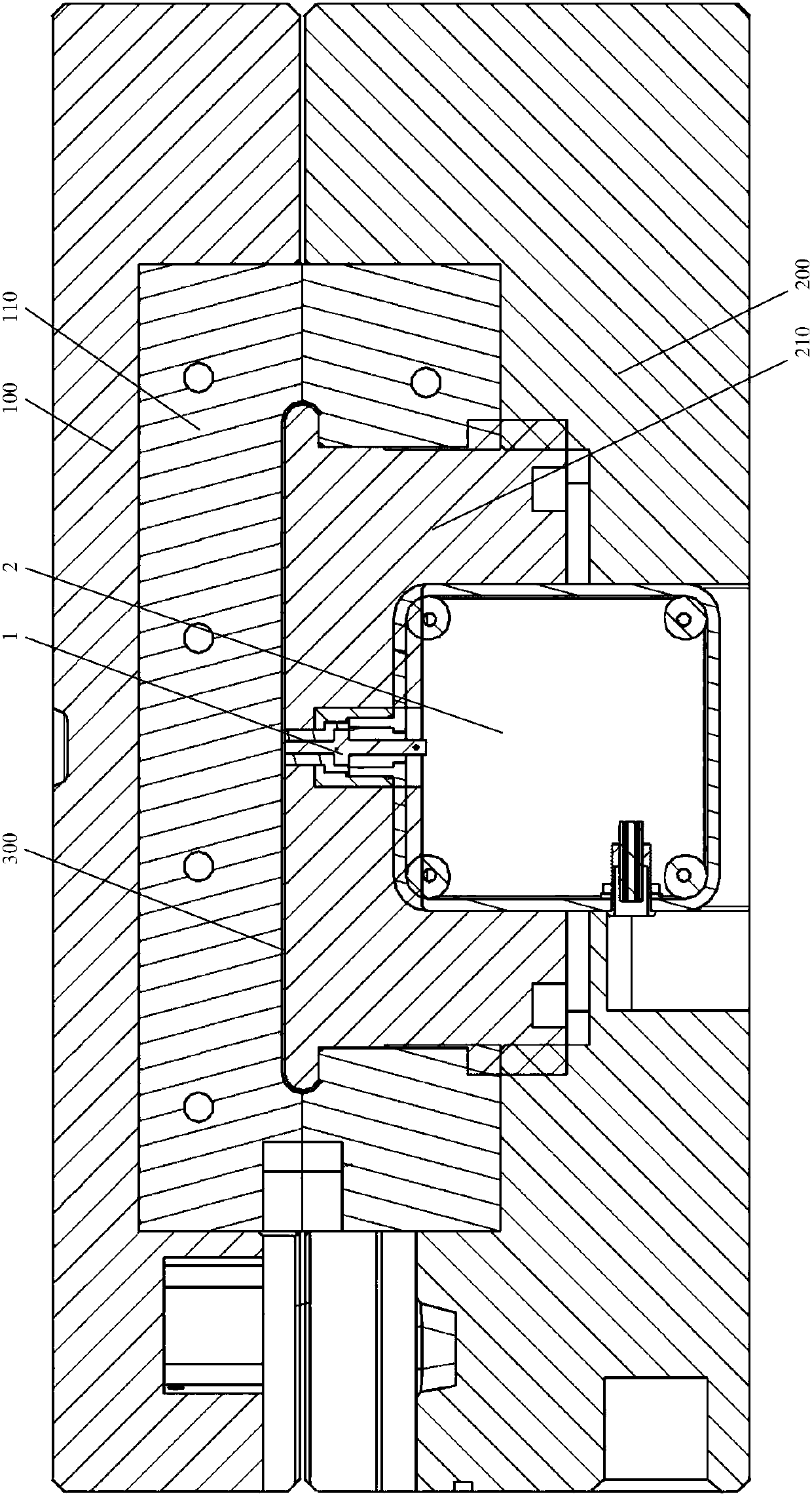 Integrated sensor in injection molding die, and injection molding die