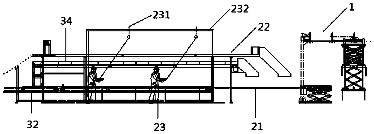 Logistics conveying system used in the intelligent dismantling system of waste power batteries