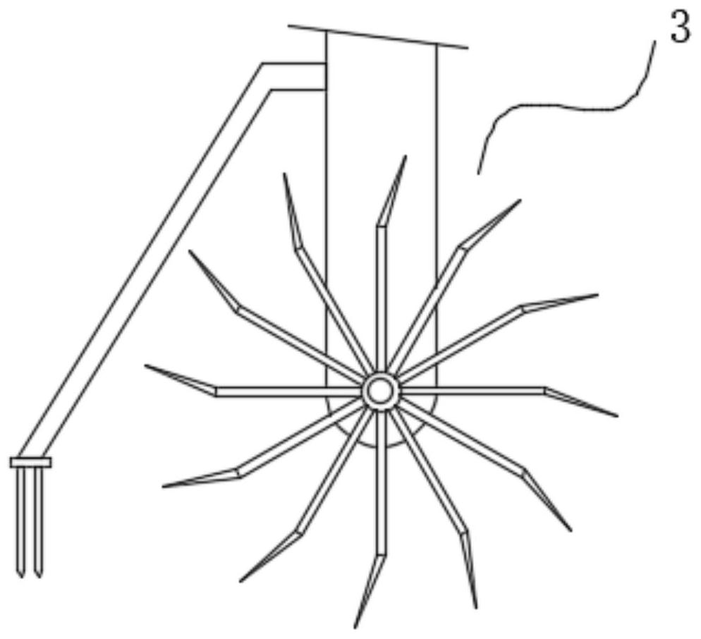 A furrowing device for planting Panax notoginseng under a forest