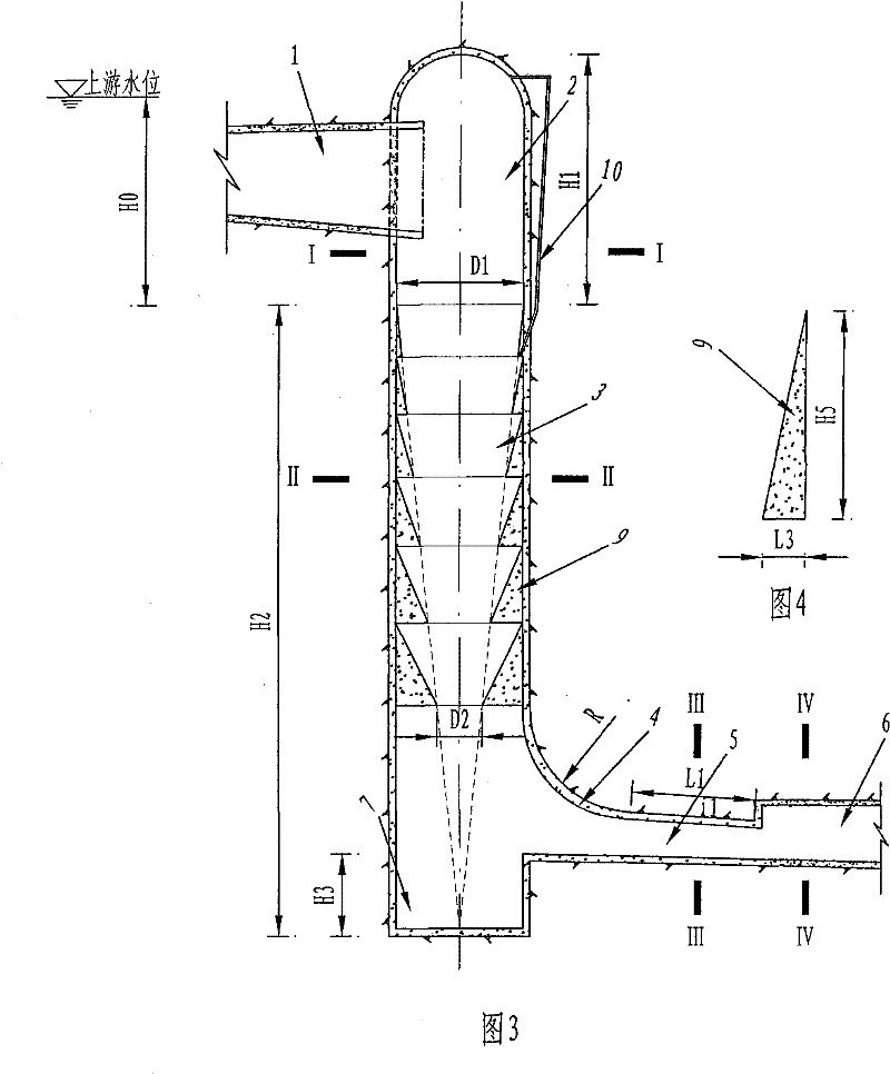 Step swirling flow vertical shaft