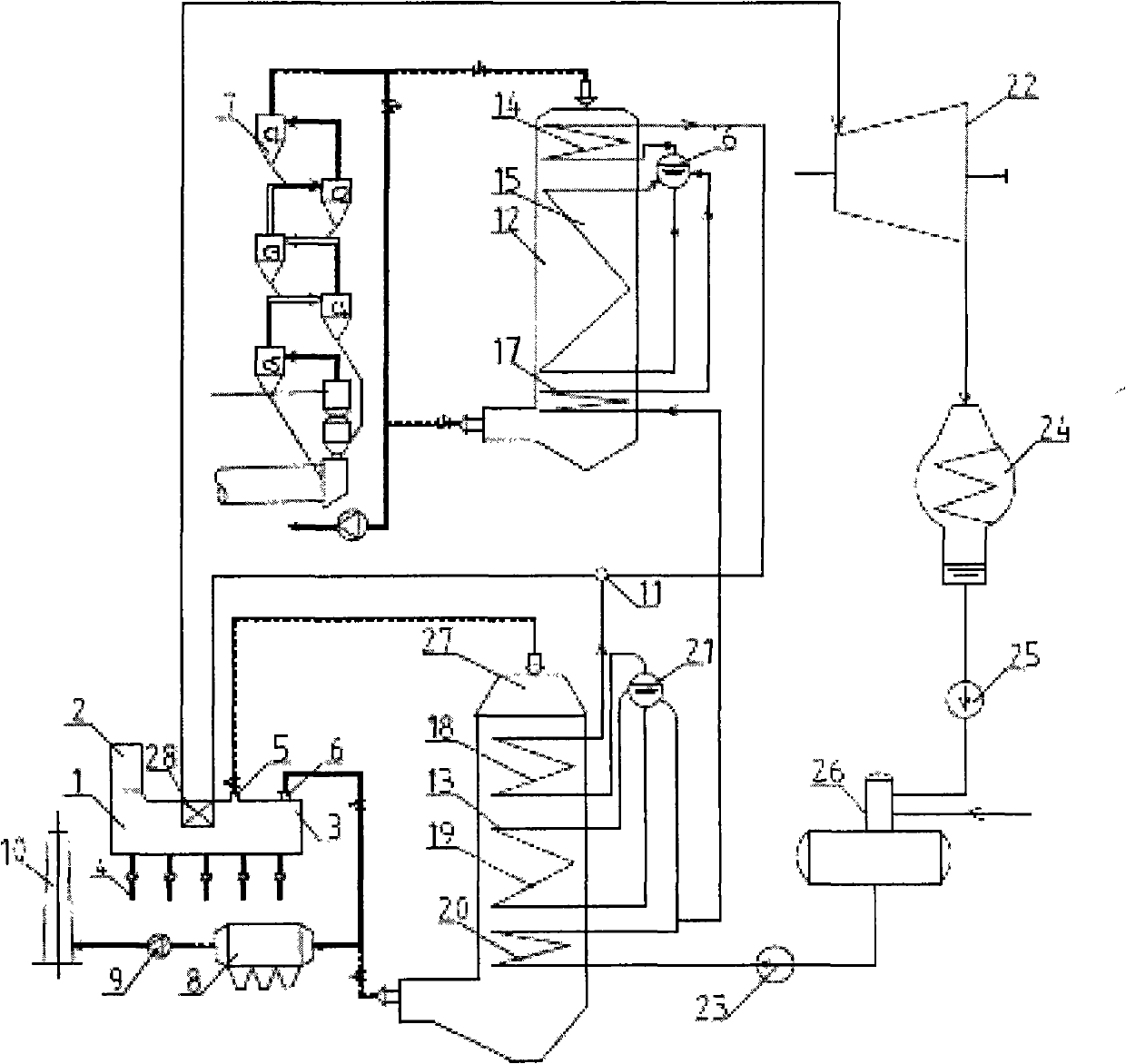 Pure medium-low temperature waste heat generating system in cement kiln