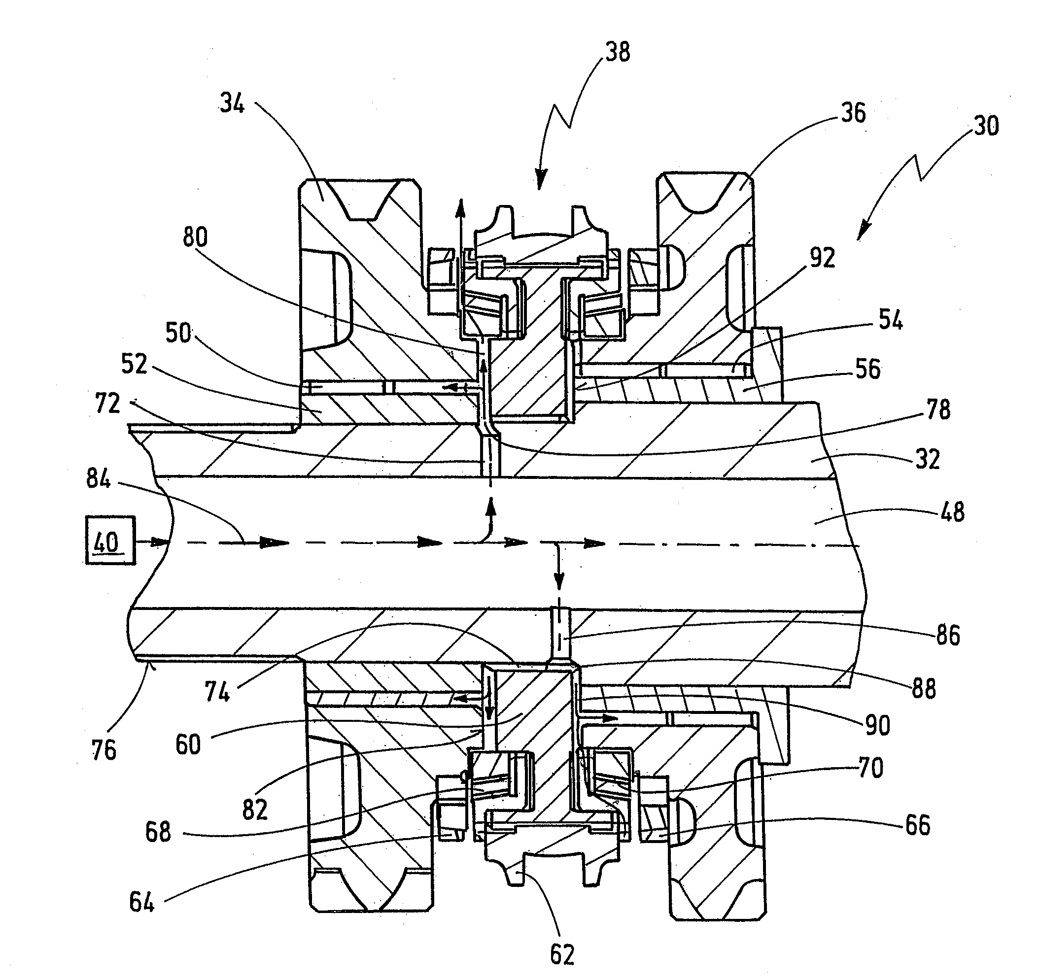 Shaft arrangement for a transmission