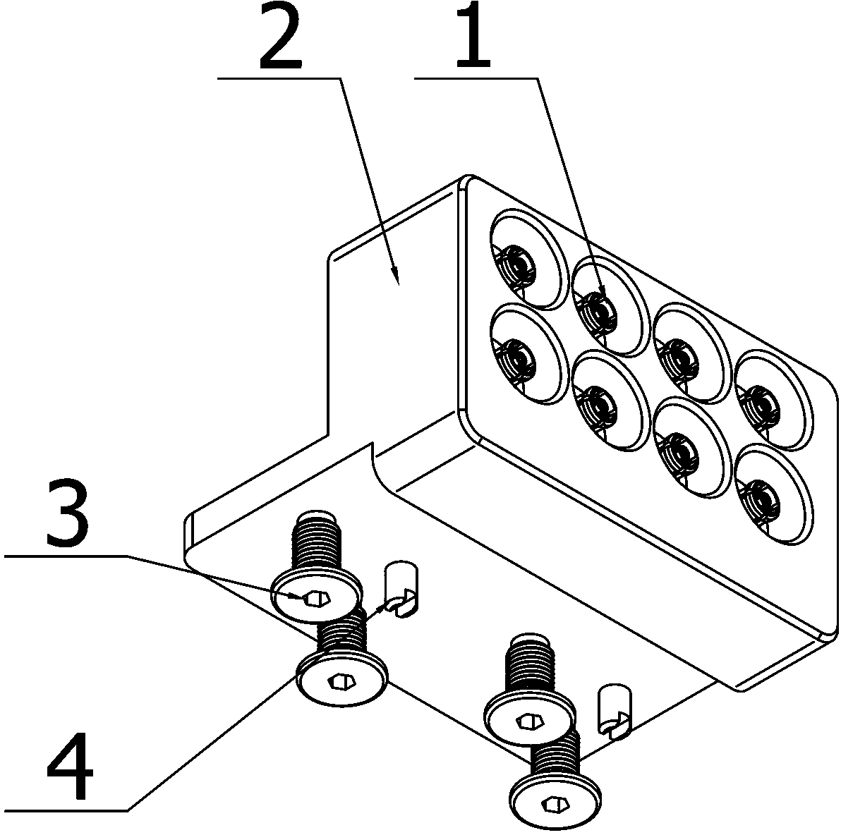 Multi-channel radio frequency signal transmission printed board connector