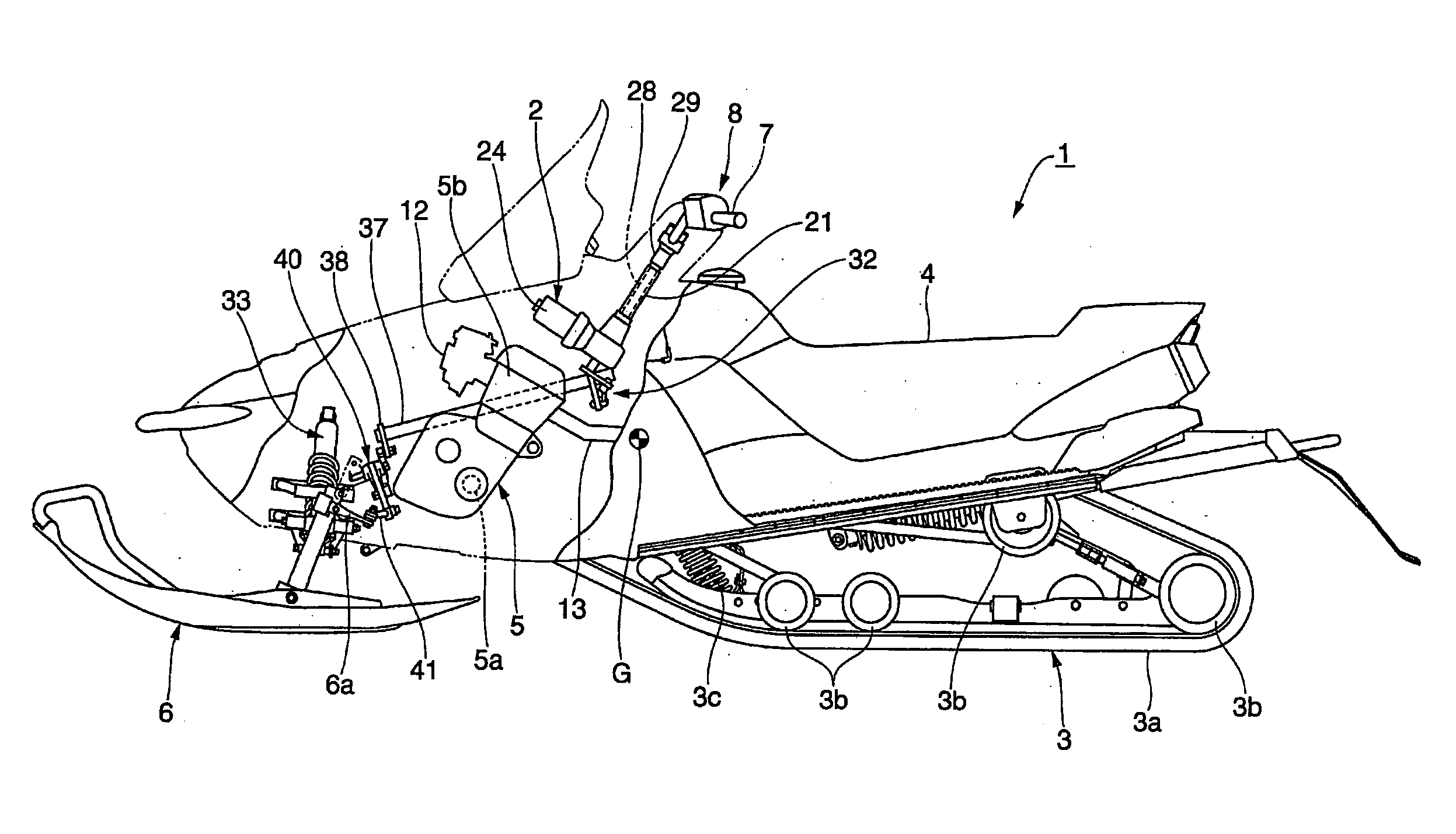 Snowmobile power steering system