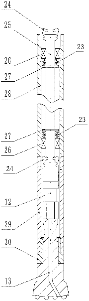 Rotary impact type rock drilling machine and double-layer drilling rod mechanism