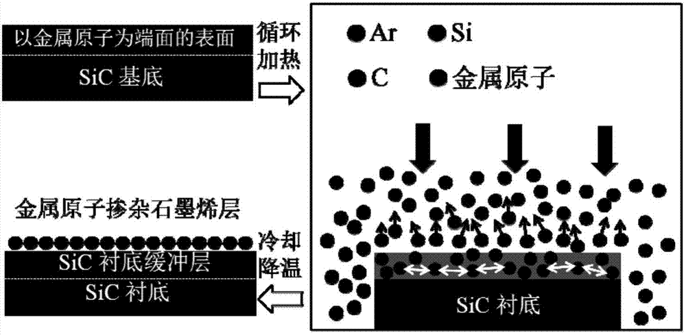 Preparation method of metal atom-doped large-area regular epitaxial graphene