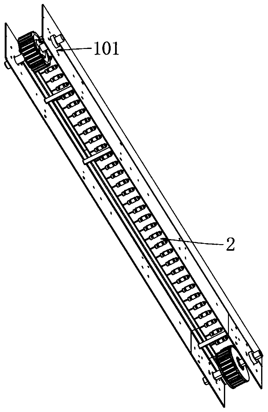 Assembly line conveying structure for piston rod of hydraulic oil cylinder