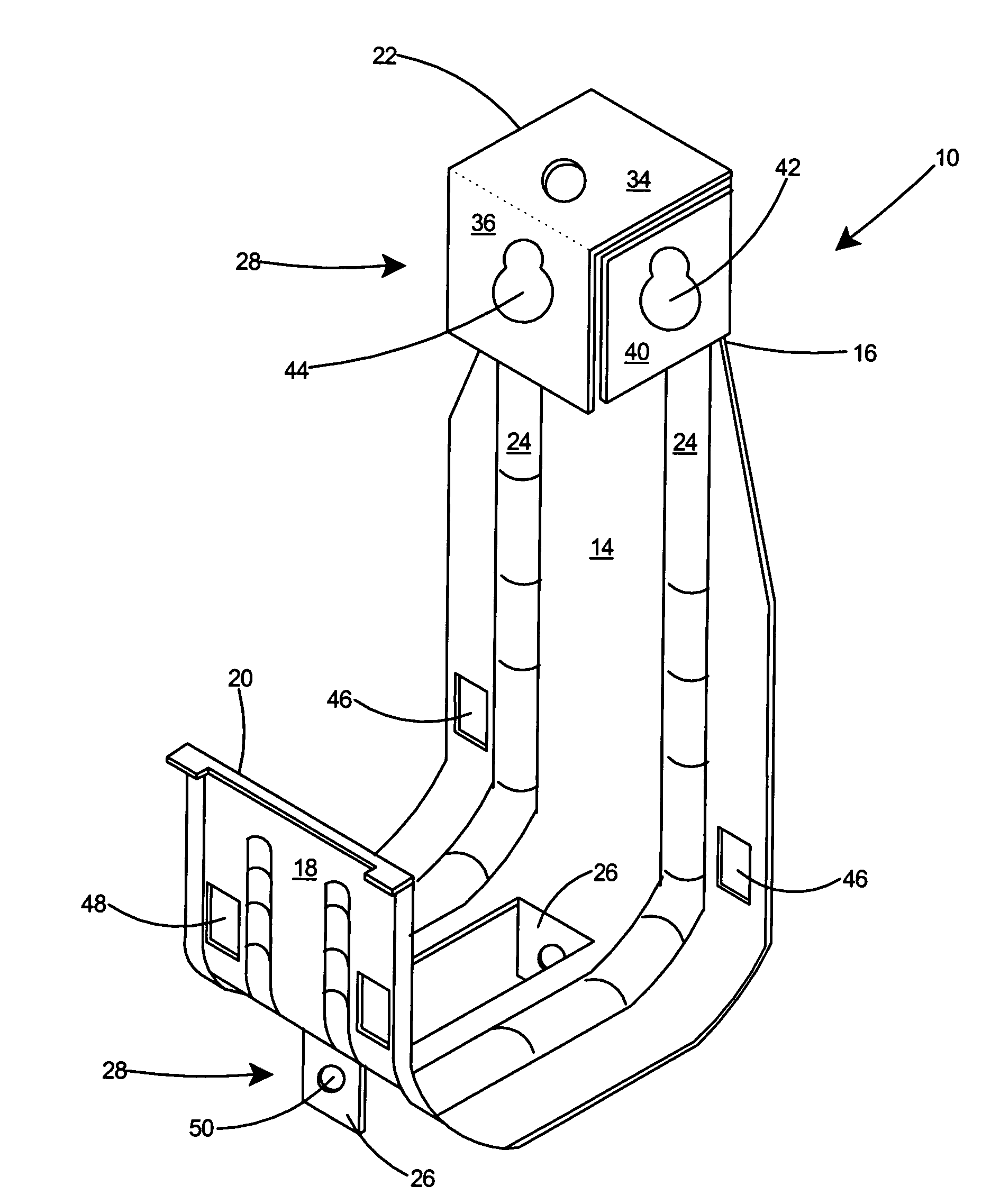 Gangable cable support with improved stiffness