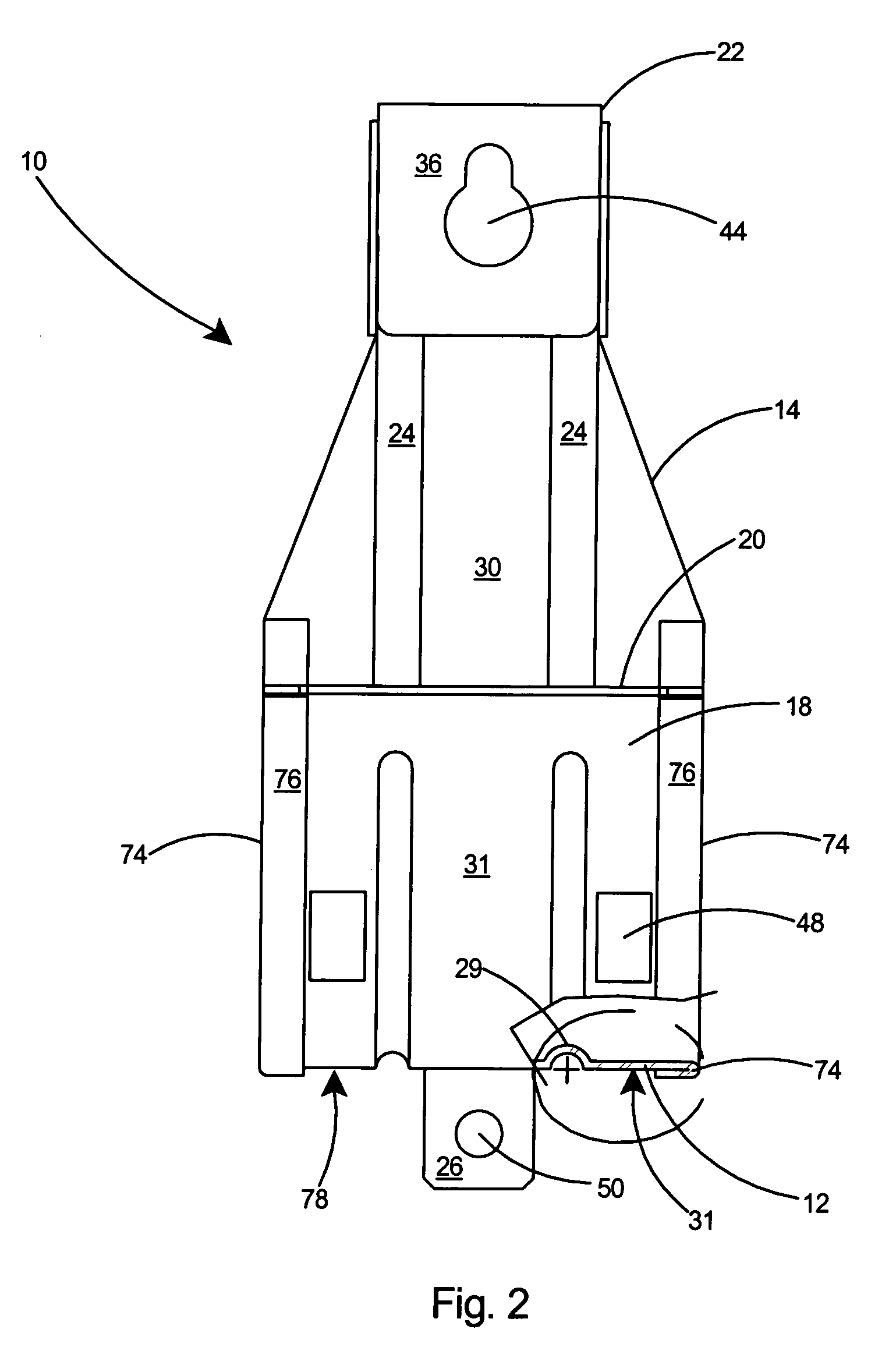 Gangable cable support with improved stiffness