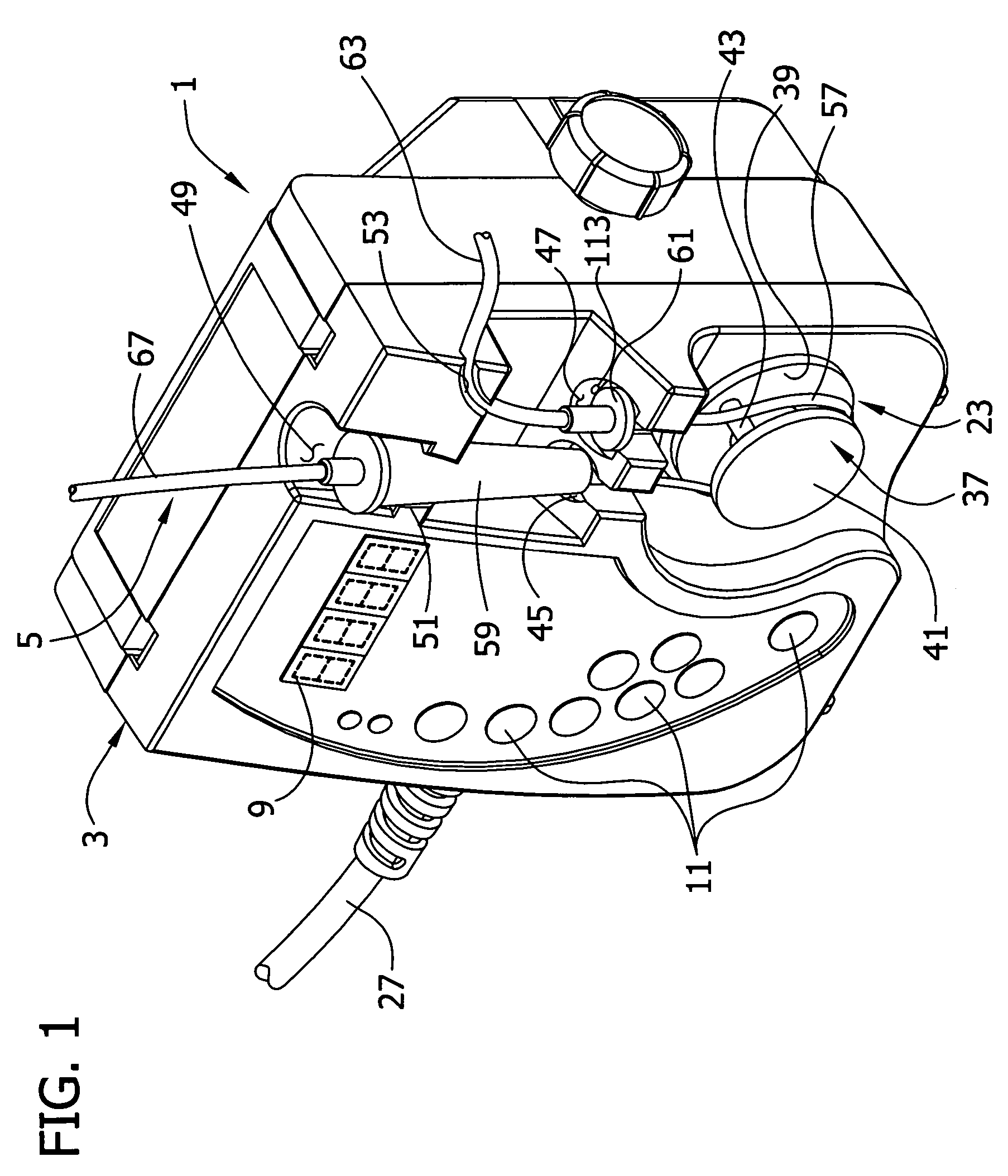 Pump set with secure loading features