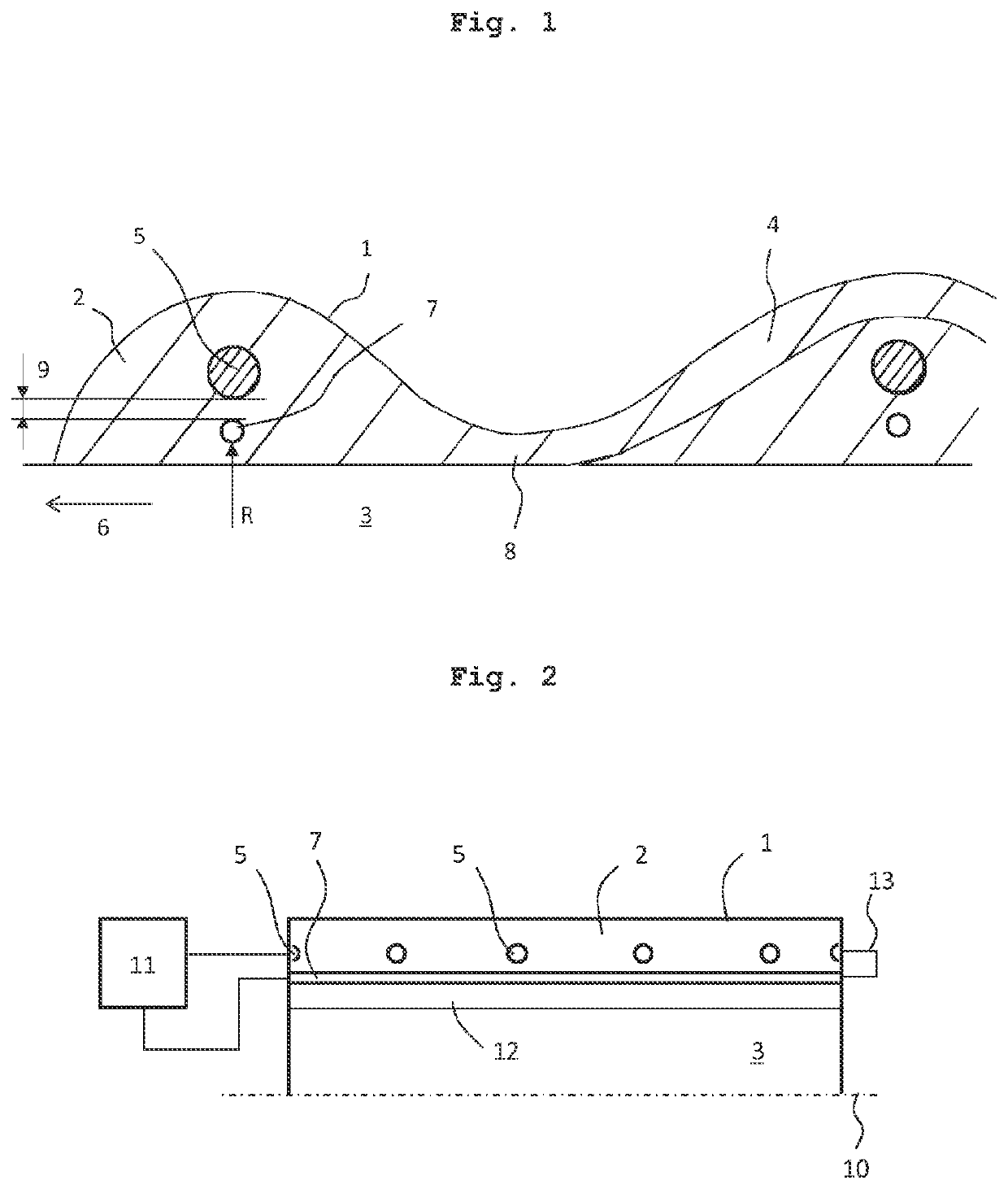 Hose line for transporting abrasive media and method and device for production thereof