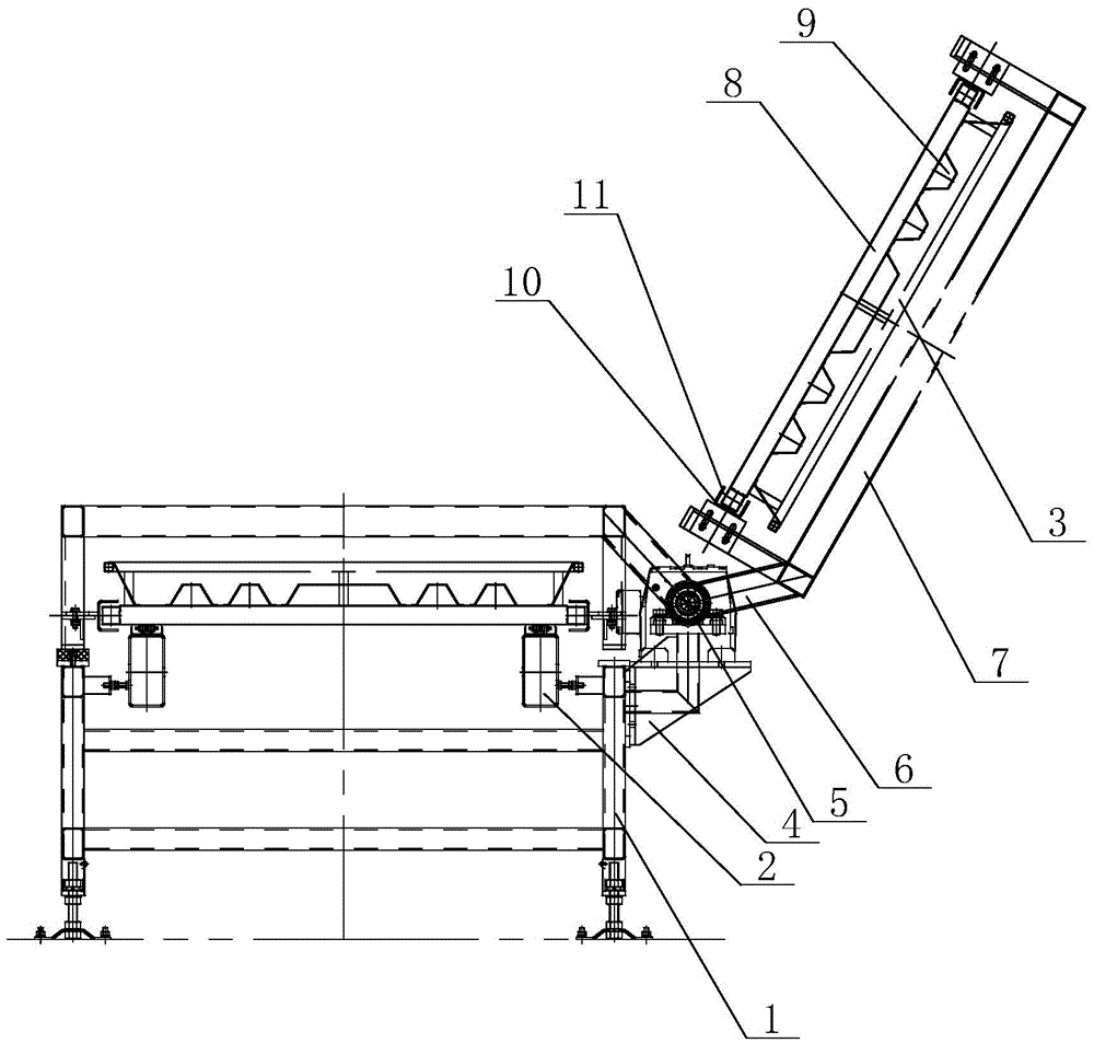 A flip-type sand cleaning structure for sand mold transportation