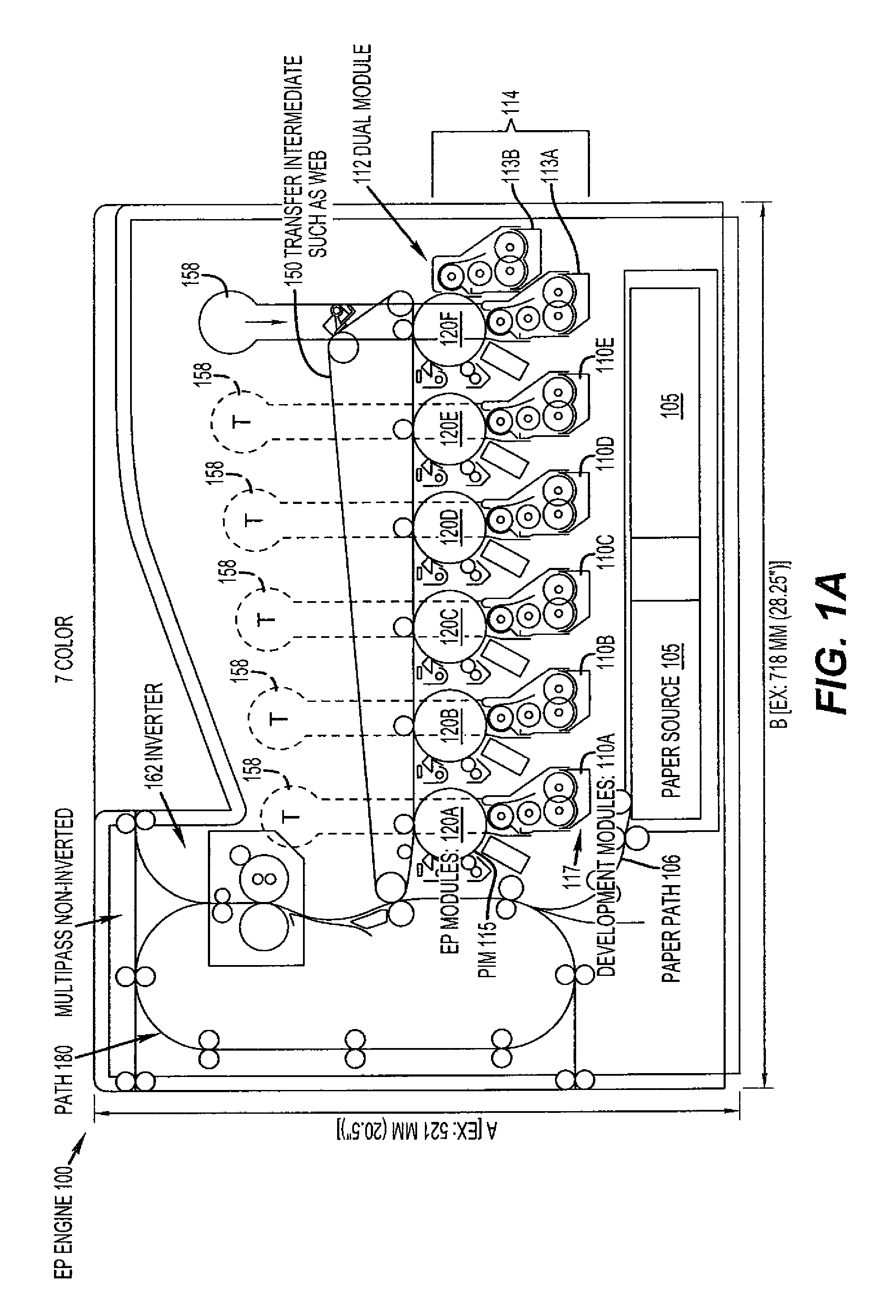 Multicolor electrophotographic print engine