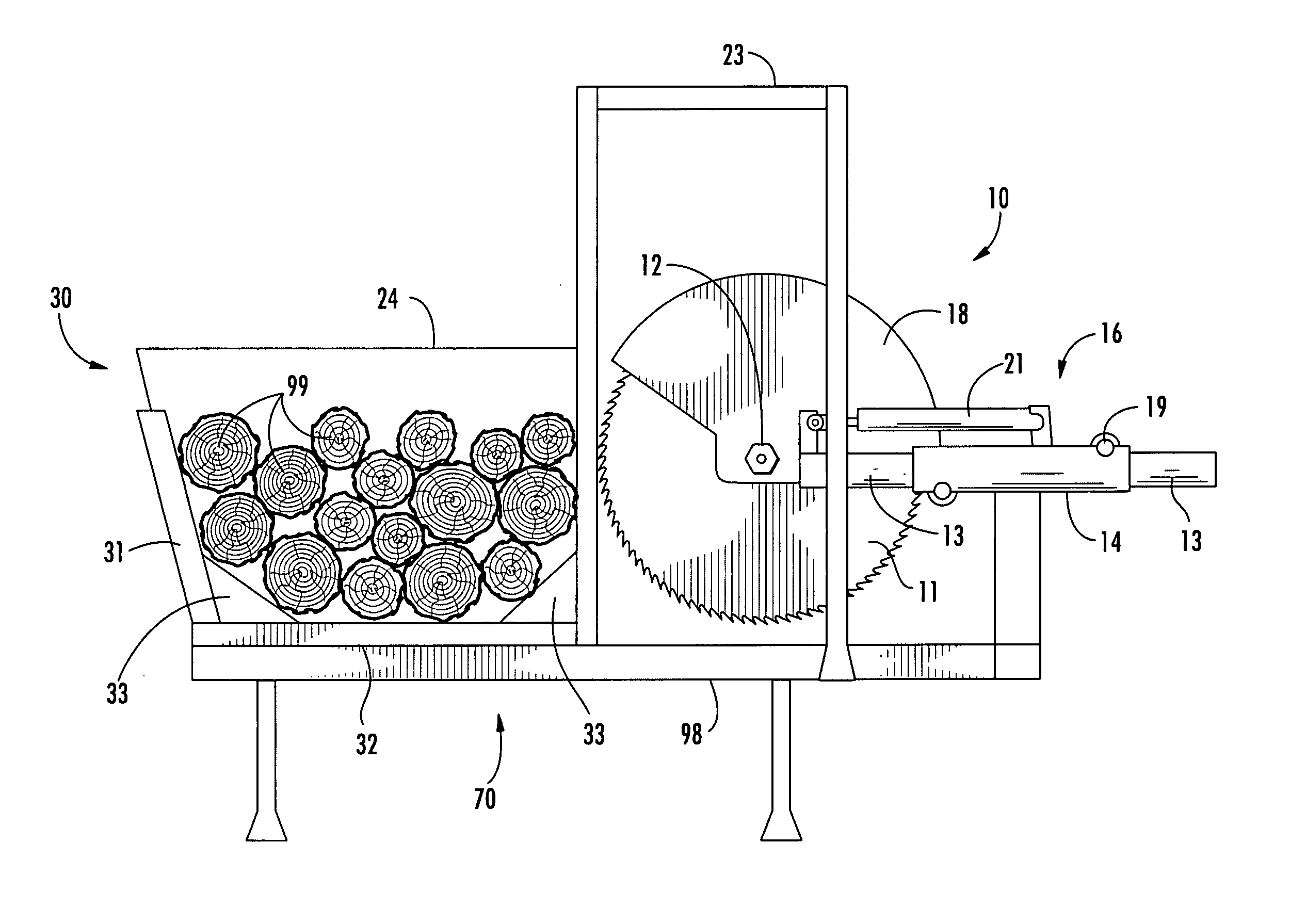 Traversing circular saw