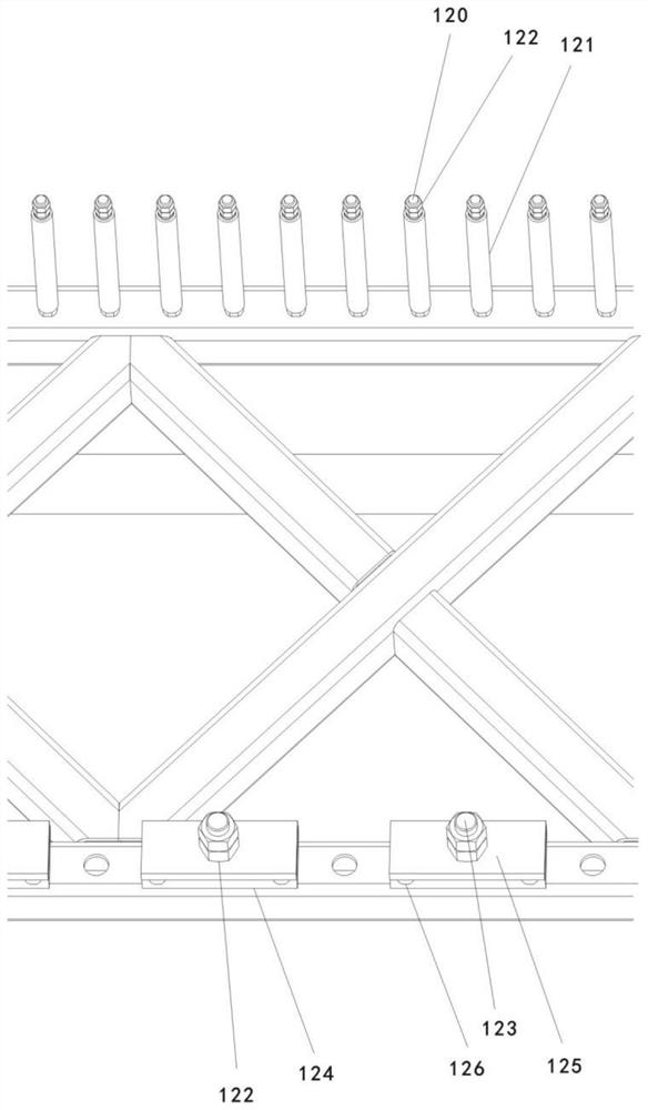 Reinforcing steel climbing frame for tunnel waterproof and drainage board paving trolley