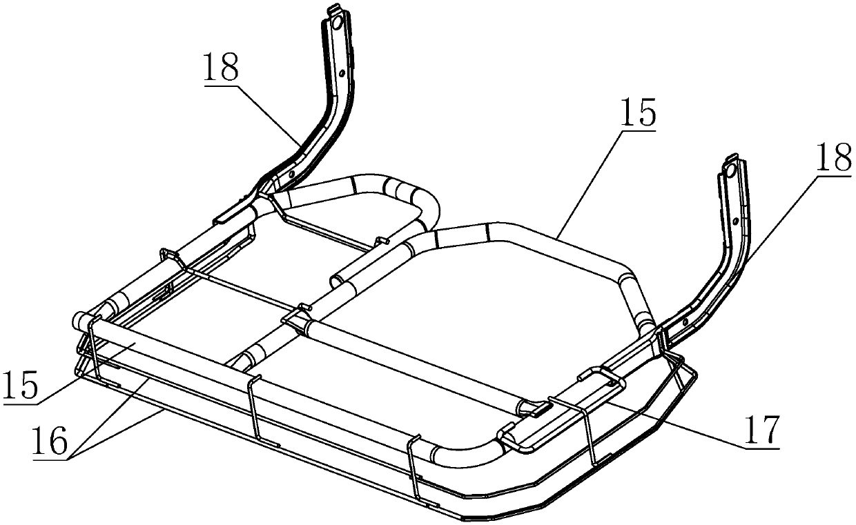 Brace-shaped steel wire welding fixture in sextant seat cushion skeleton