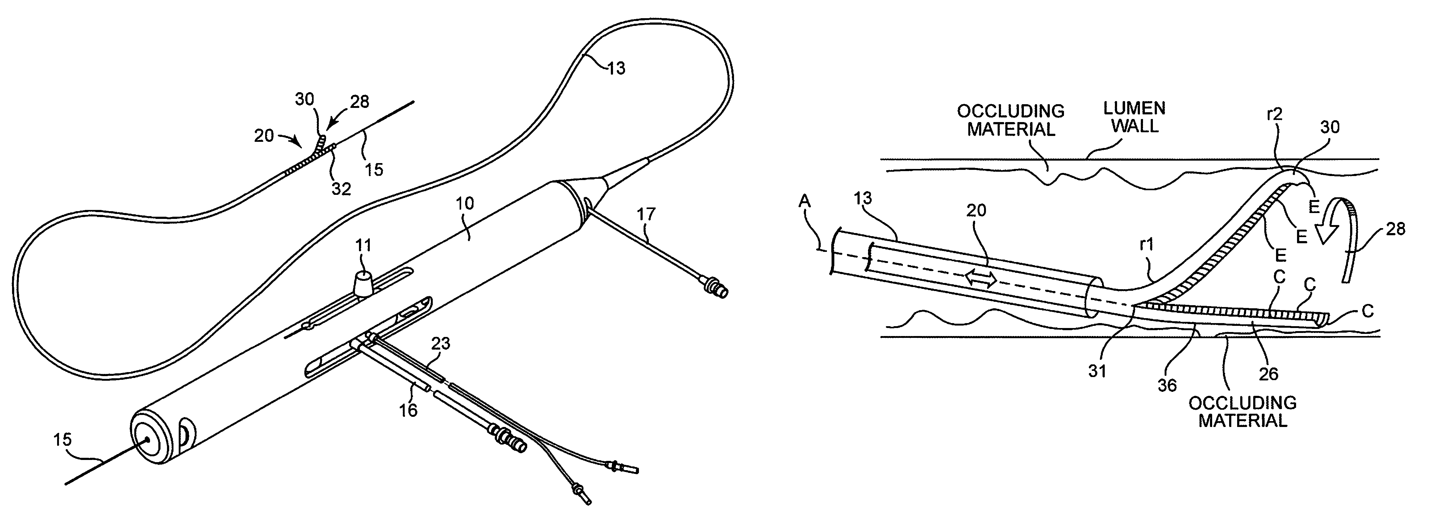 Split flexible tube biasing and directional atherectomy device and method